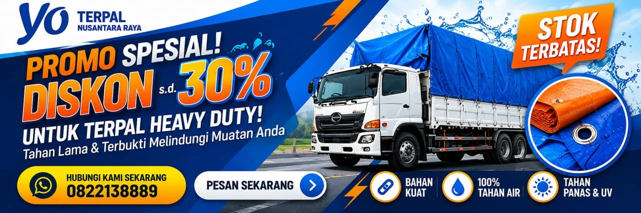 Promo spesial: diskon 30% untuk terpal heavy duty YO TERPAL NUSANTARA RAYA